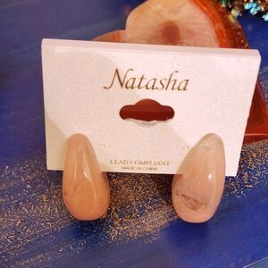 Natasha Peach Teardrop Resin Earrings